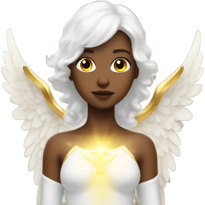 a white angel with golden aura emoji