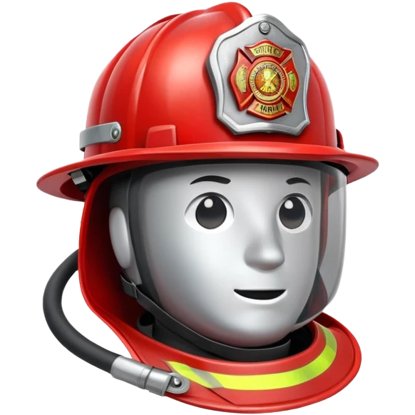firefighter rescue helmet with badge emoji
