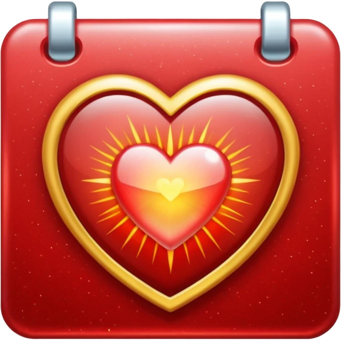 calendar icon with radiant heart emoji