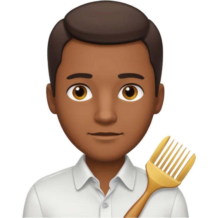 Comb over tan dark male hair emoji
