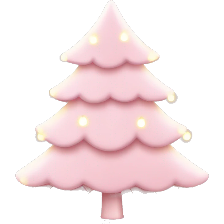 baby pink christmas tree with lights  emoji