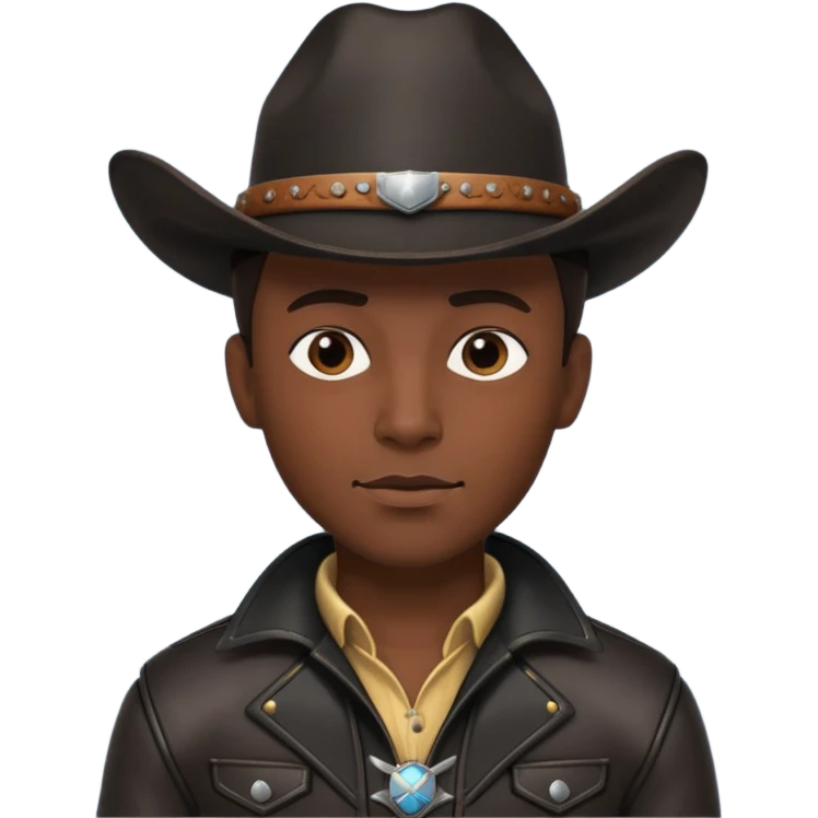 cowboy in black costume emoji