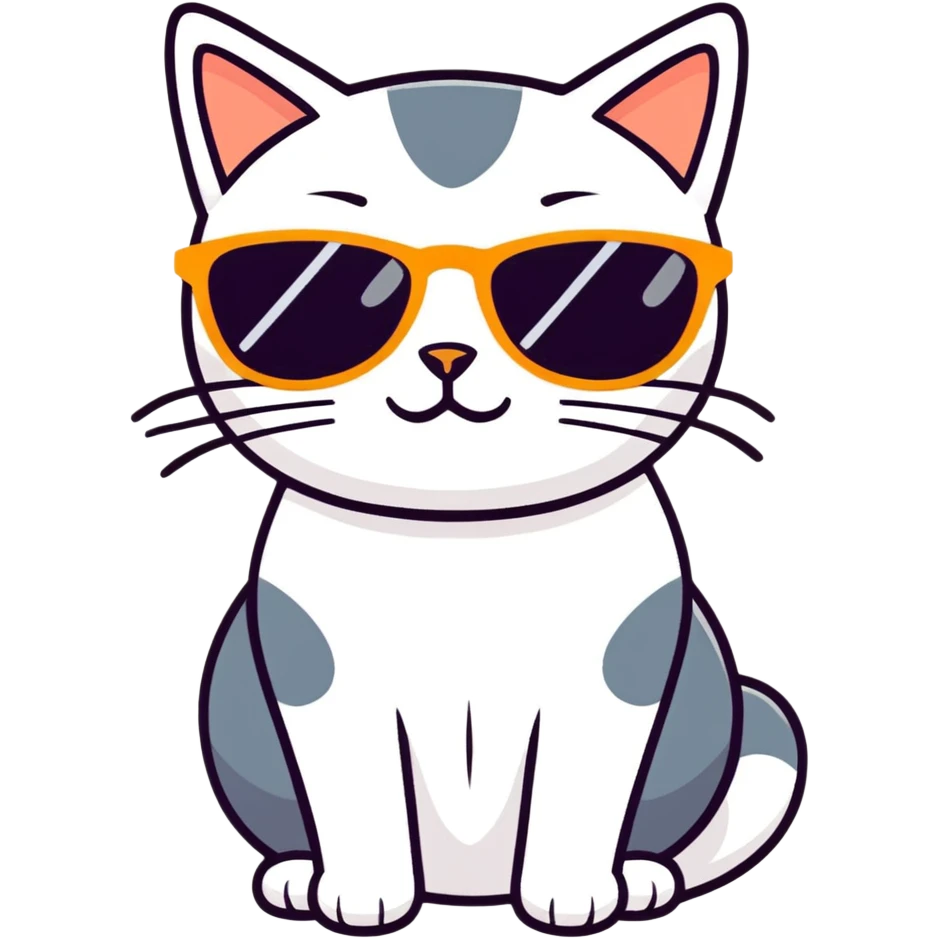 Cat with sunglasses emoji