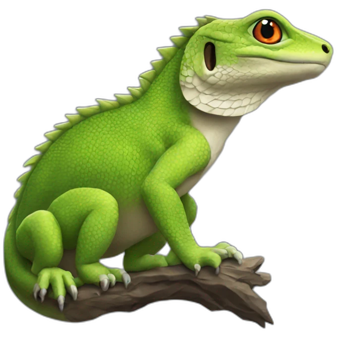 Lézard sur le dos d'un loup emoji