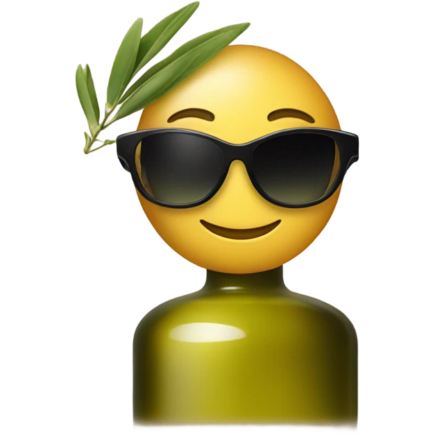 Olive oil with a sunglasses on ￼ emoji