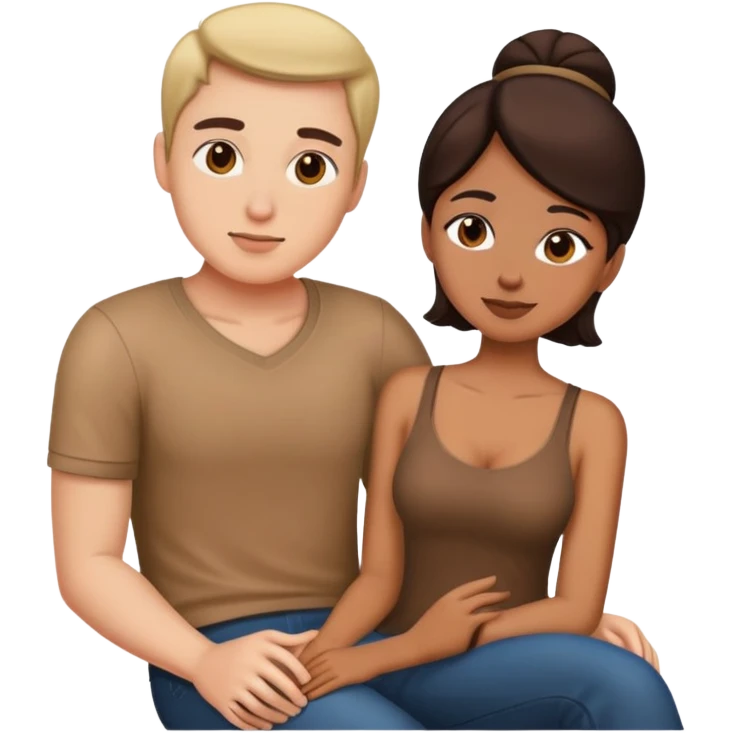 Woman sitting on man emoji