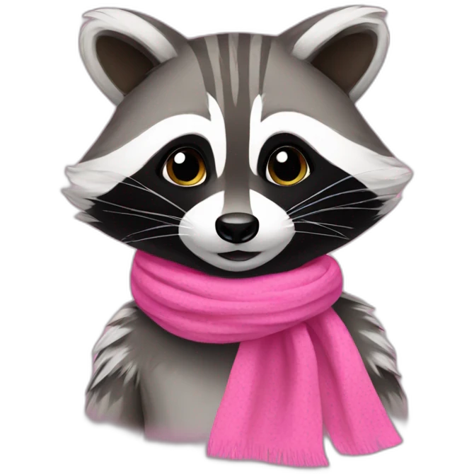 raccoon with a pink scarf emoji
