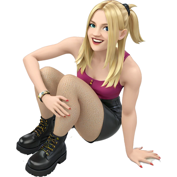 blonde girl in stylish outfit emoji
