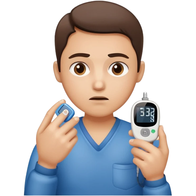 person with diabetes with glucose meter in his hand emoji