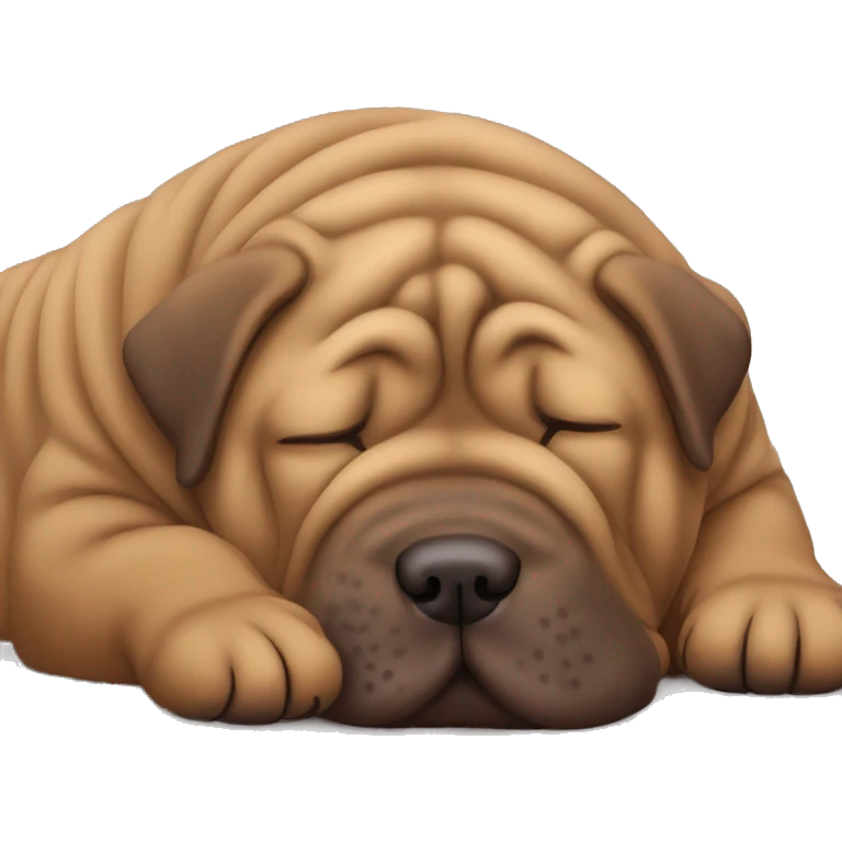 One Chocolate Shar Pei sleeping emoji