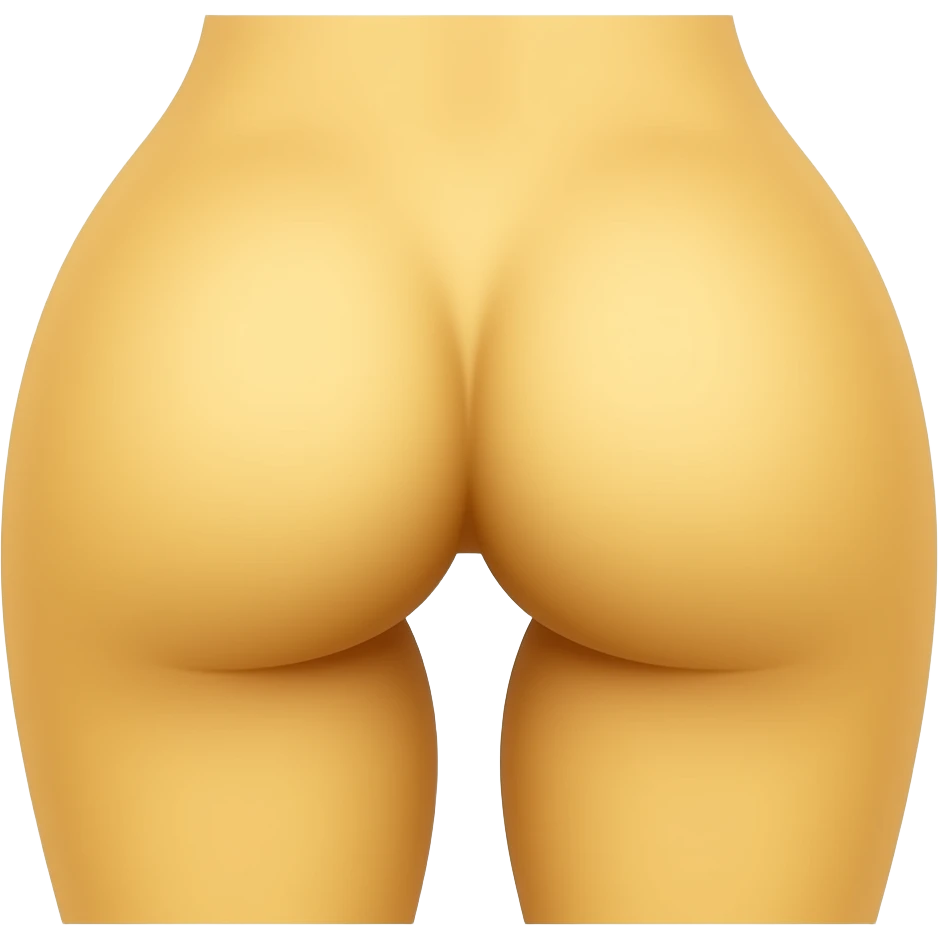 Yellow muscular bare buttocks with a hole emoji