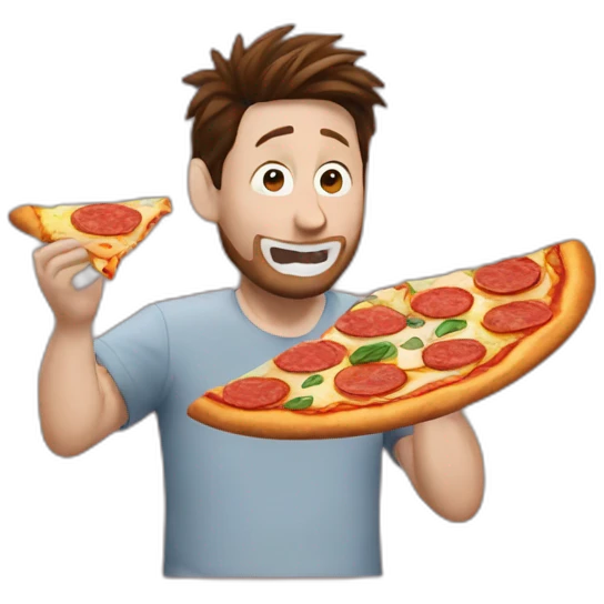 Messi comiendo pizza emoji