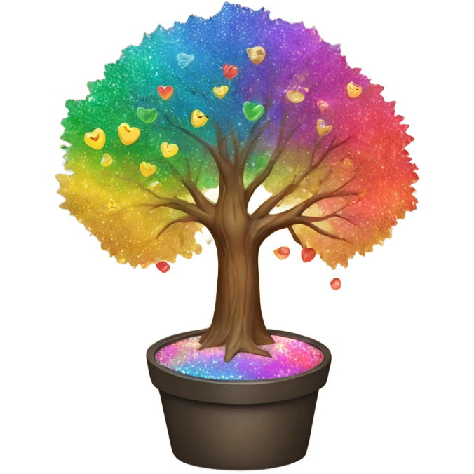 Rainbow tree with glitter  emoji