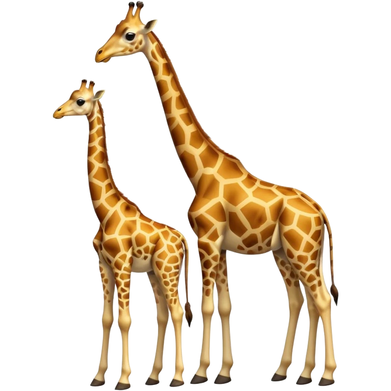 High resolution giraffe with its baby emoji