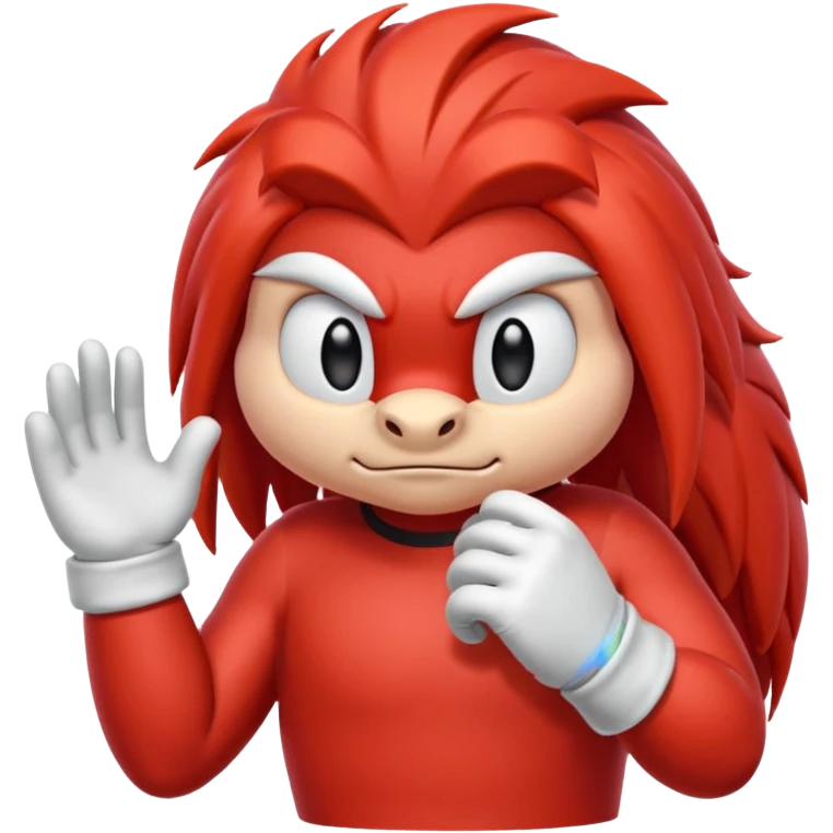 Sonic the hedgehogs friend knuckles a red animal with peach arms and white gloves emoji