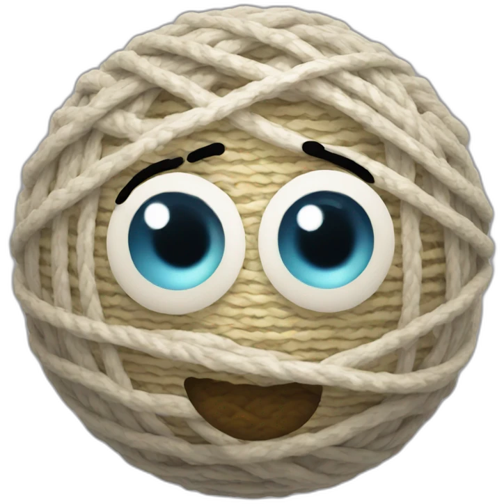 3d sphere with a cartoon loom texture with big beautiful eyes emoji