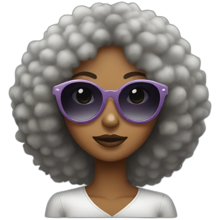 Afro girl with sunglasses emoji