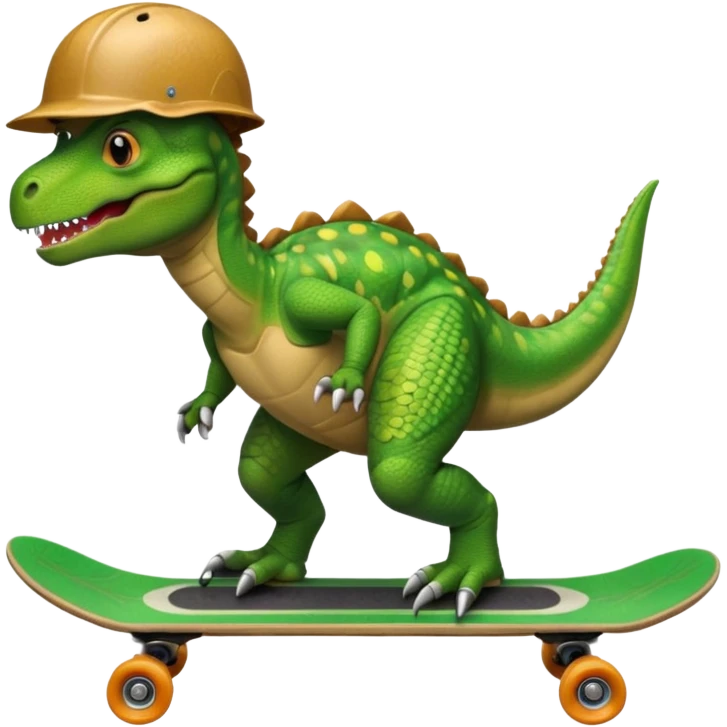 Dinosaur on a skateboard emoji