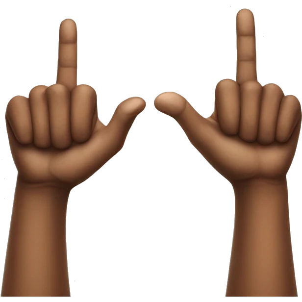 Four fingers up thumb down one hand back of hand emoji