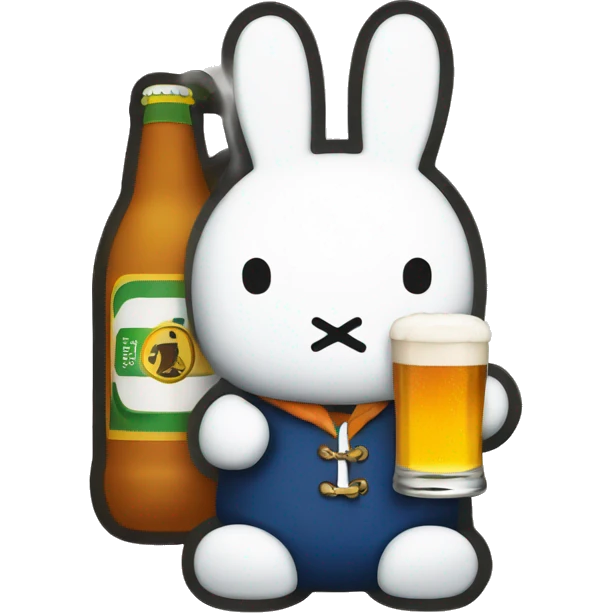 miffy holding a beer emoji