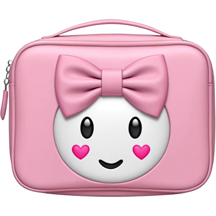 Uma necesserie braca com laços rosas emoji