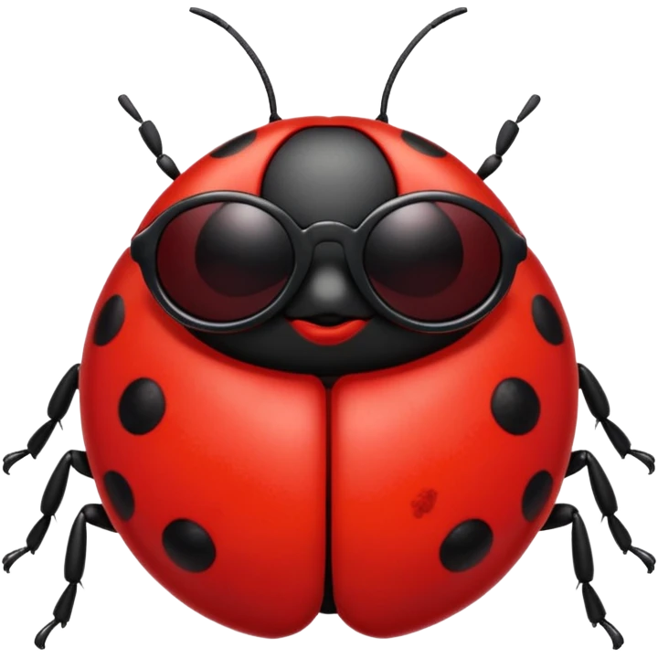 an evil ladybug with dark sunglasses  emoji