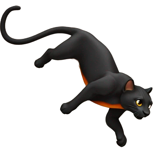 a jumping orange burnt panther emoji