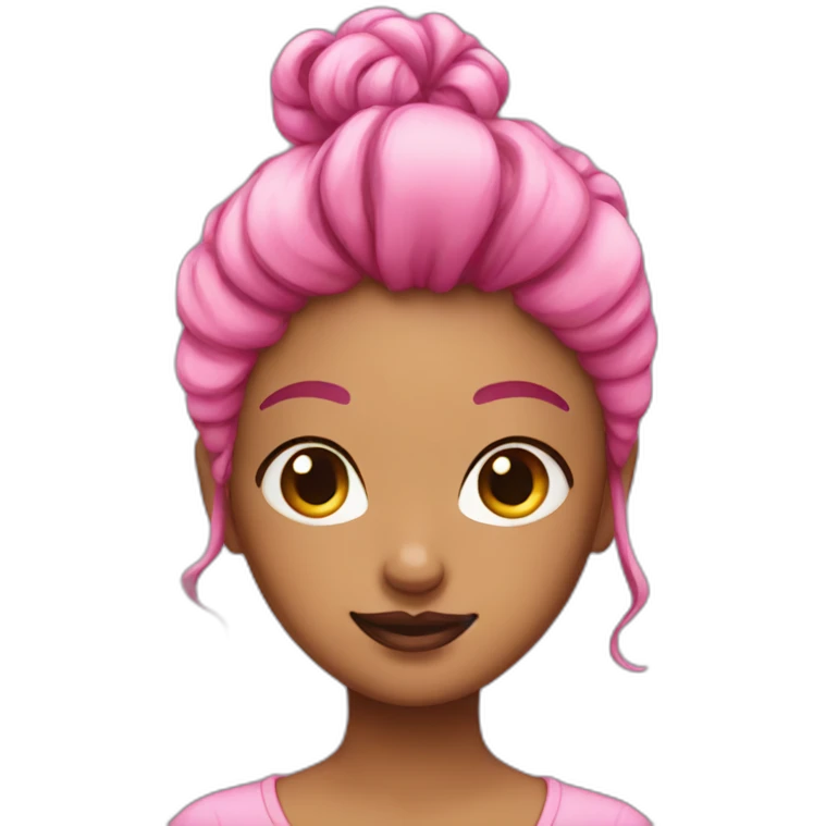 Pink messy bun emoji