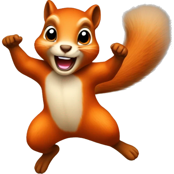 jumping squirrel orange burnt emoji