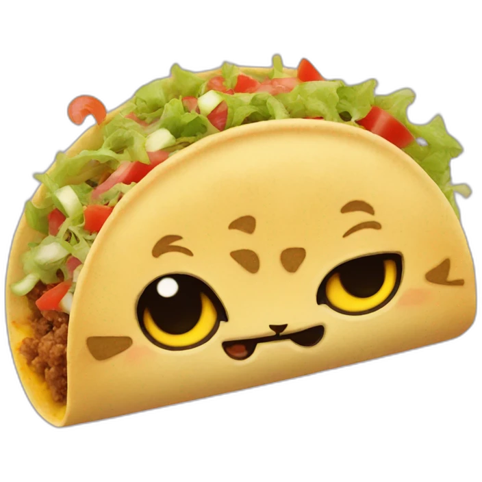 cat's head sticking out of the end of a taco emoji