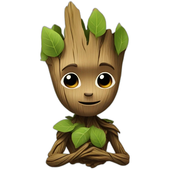 Groot with leaves emoji