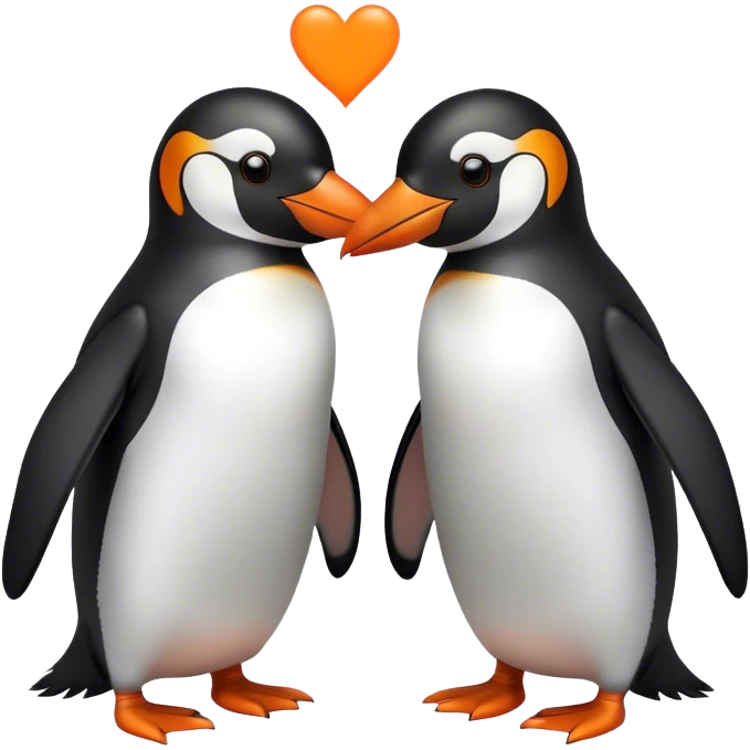 Two penguins in love emoji