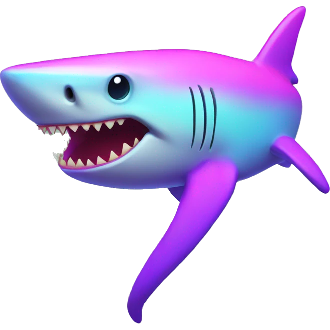 Neon shark emoji