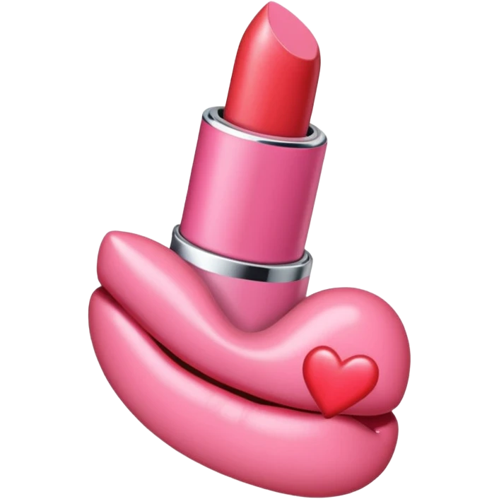 lipstick pink + heart  emoji