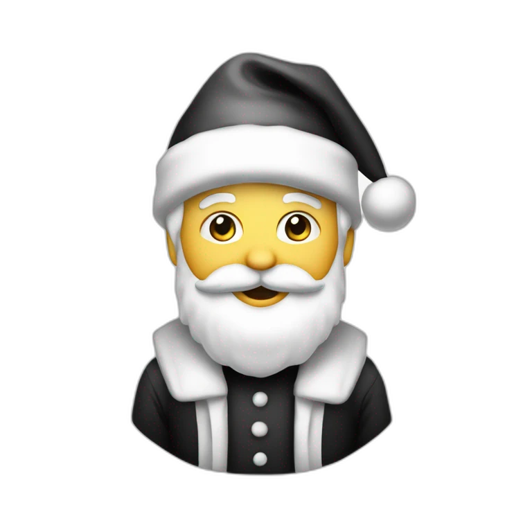 babbo natale felice in bianco e nero emoji