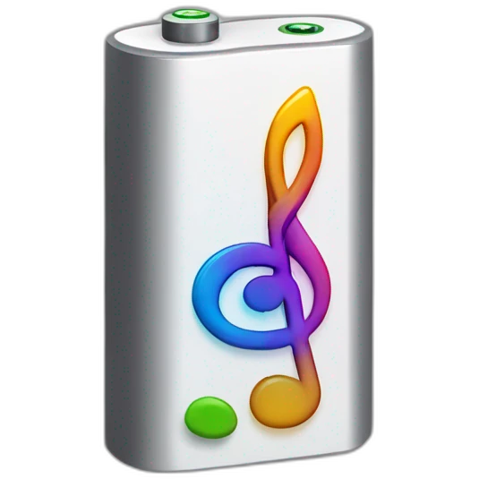 50% phone battery with musical note as charching symbol emoji