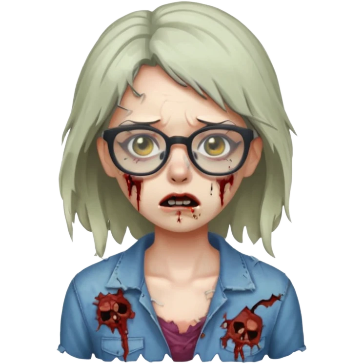 zombie with glasses girl emoji
