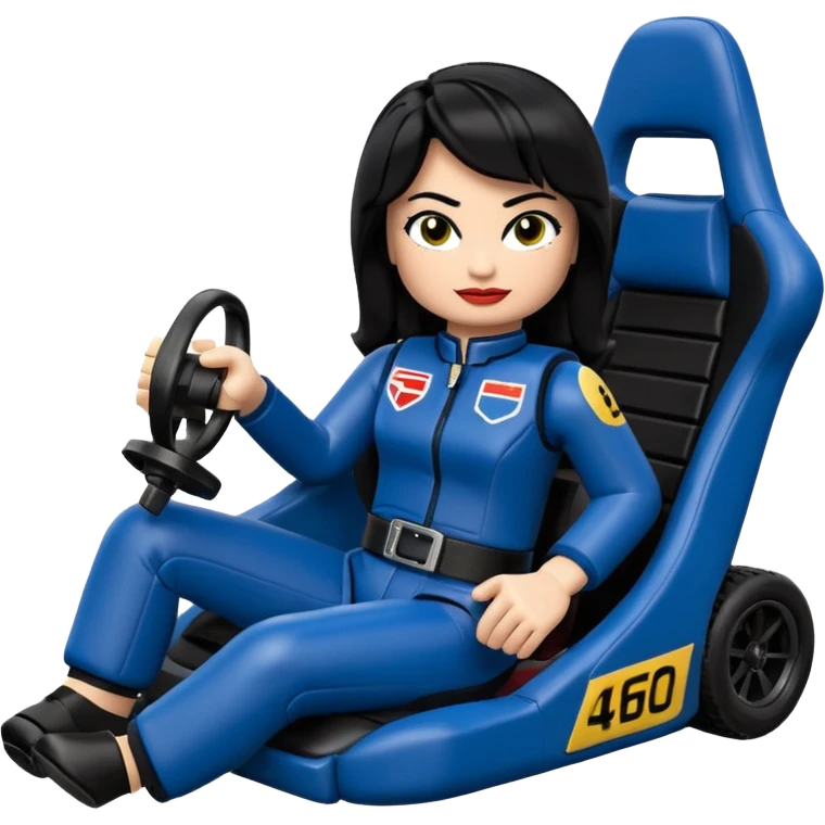 full size real-appearance road racing sexy buxom Batman’s feminine midnight-colored tight outfit sixty’s tv show dark stealthy accurate sporty safe plush deluxe Lego off-road pursuit drifting car lexus (black hair,reclining and relaxed torso and shoulders back against seat) rallycross kart  emoji