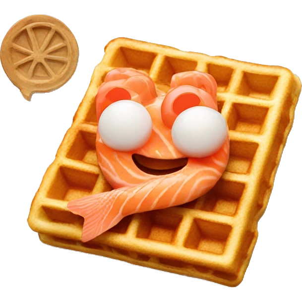 Waffles with salmon emoji