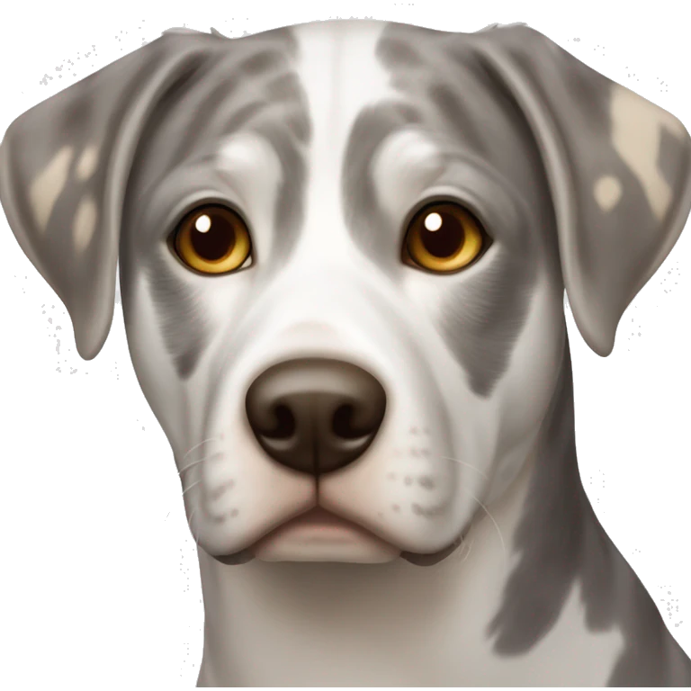 White grey and light brown catahoula brown eyes emoji