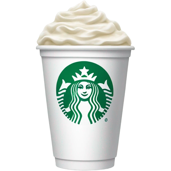 white starbucks with cream emoji