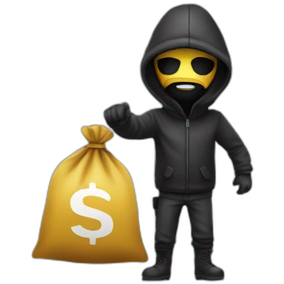 Robber with a bag of money  emoji