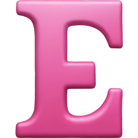 Pink Letter E thin  emoji