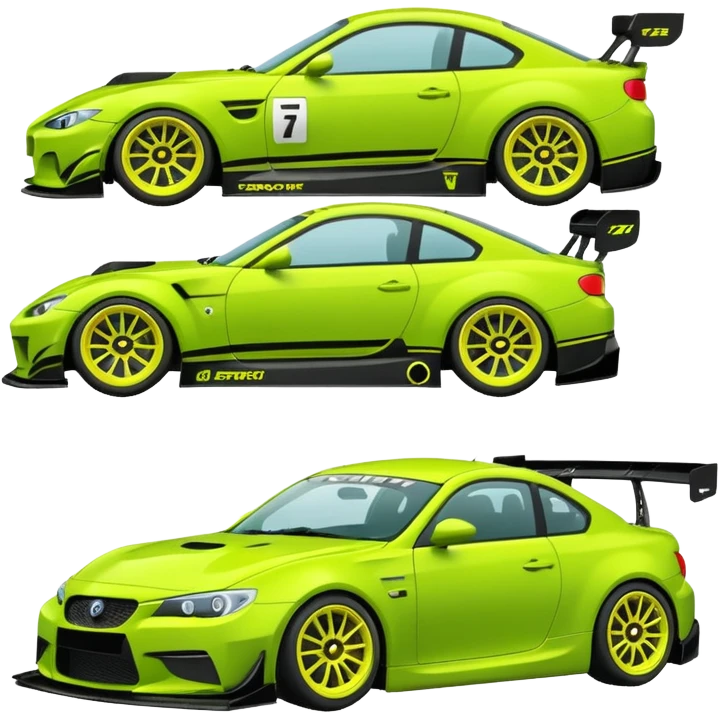 Emoji pack for R2 motorsport company, drift builds, motorsport parts, lime theme, just text on image emoji