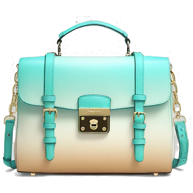 Realistic cream to pastel tiffany blue ombre michael kors satchel purse. emoji