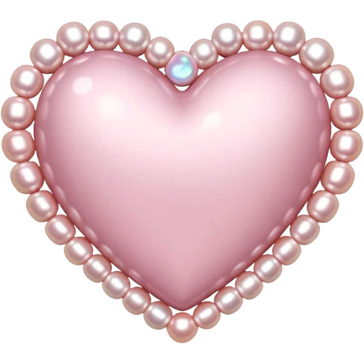 Pale pink heart with pale pink pearls around it  emoji
