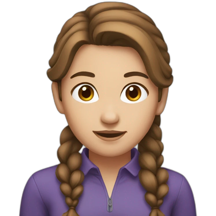 girl with brown hair in a ponytail emoji