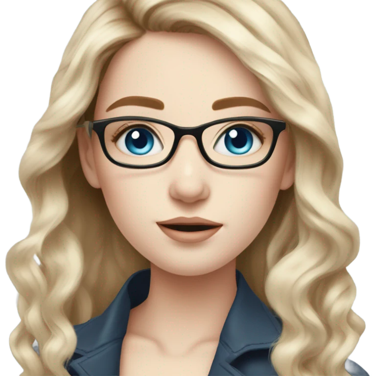 Beautiful Balayage pale girl with glasses and blue eyes  emoji