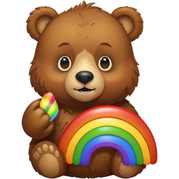 bbear holding rainbow emoji