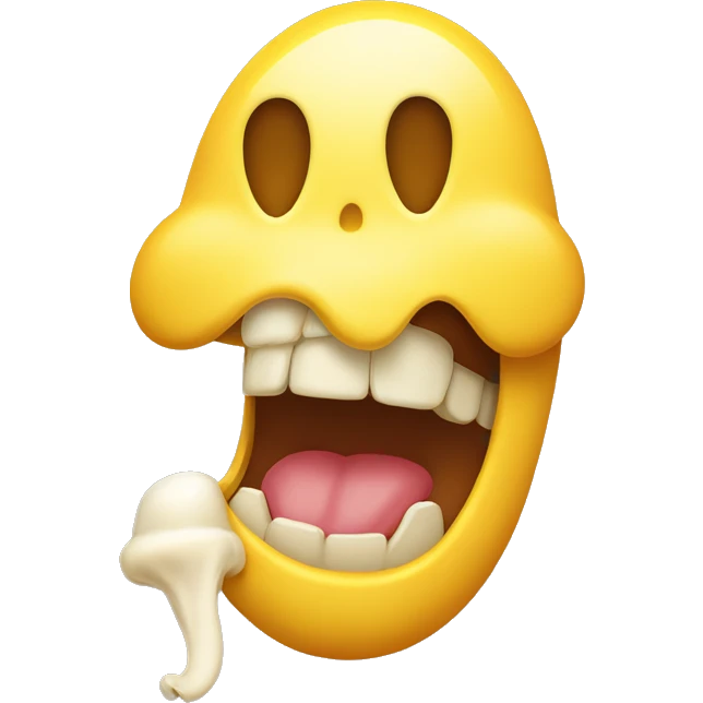 drooling emoji woth a yellow bone in its mouth emoji